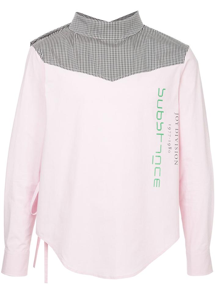 Raf Simons Side Tie Substance Shirt - Pink & Purple