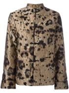 For Restless Sleepers Animal Print Jacket, Women's, Size: Large, Nude/neutrals, Polyester/silk