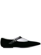 Rosetta Getty Asymmetric Strap Ballerina Shoes - Black