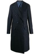 Canali Double-breasted Midi Coat - Blue