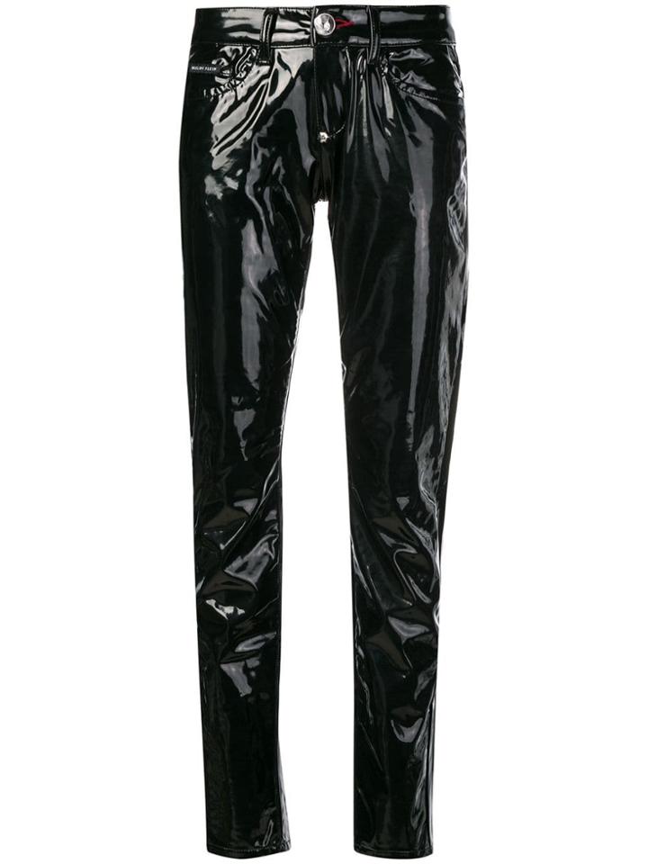 Philipp Plein Latex Trousers - Black