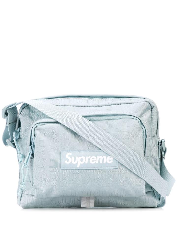 Supreme Logo Print Shoulder Bag - Grey