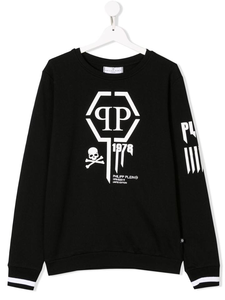 Philipp Plein Junior Teen Logo Print Sweatshirt - Black