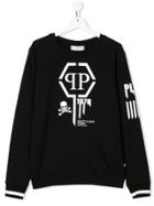Philipp Plein Junior Teen Logo Print Sweatshirt - Black