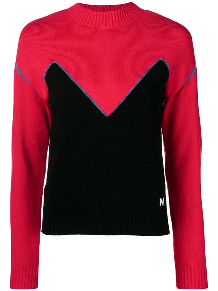 Msgm Colour-block Sweater - Red