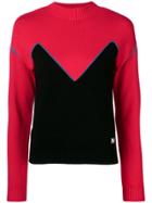 Msgm Colour-block Sweater - Red