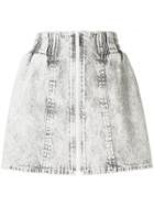 Miu Miu Bleached Denim Mini Skirt - Grey