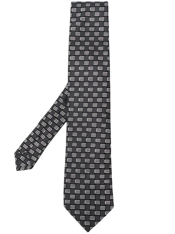 Etro Embroidered Logo Tie - Black