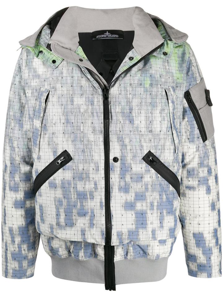 Stone Island Shadow Project Tiered Check Print Jacket - Grey