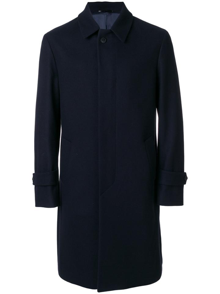 Hevo Concealed Button Coat - Blue