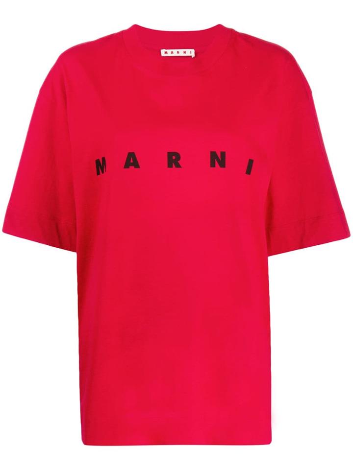 Marni Oversized Logo T-shirt - Red