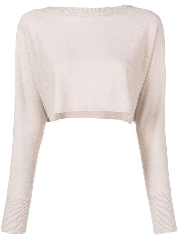 Fabiana Filippi Cropped Knitted Top - Neutrals