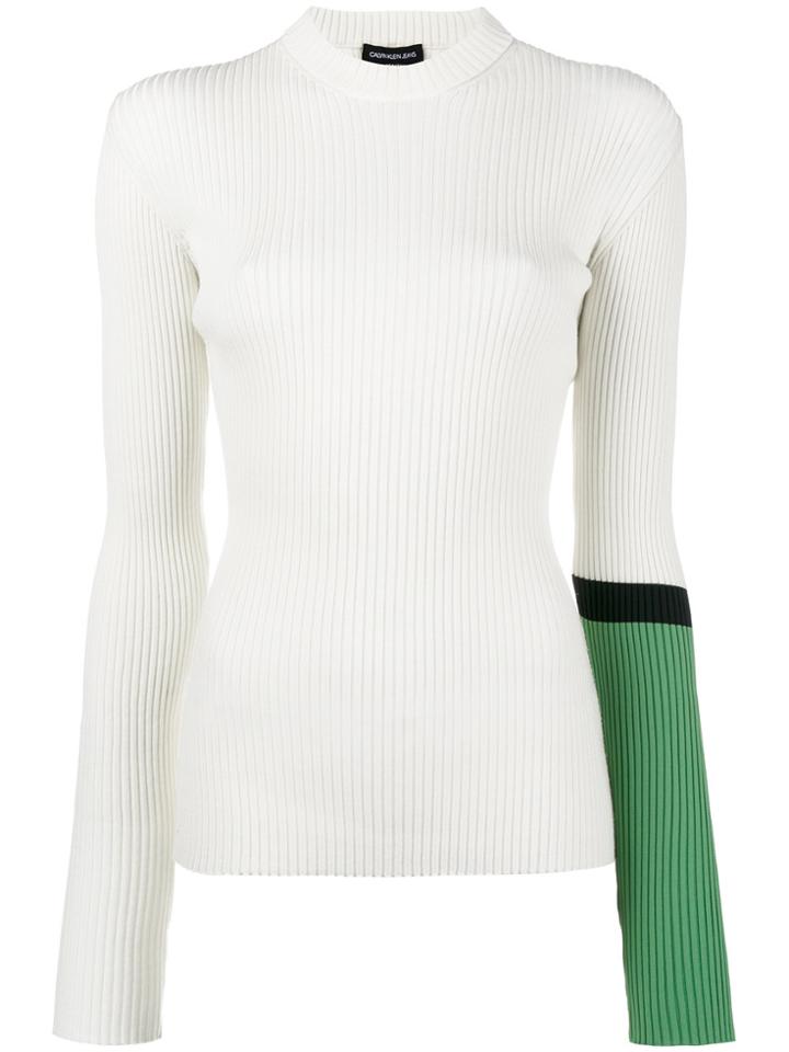 Calvin Klein 205w39nyc Ribbed Slim Fit Sweater - White