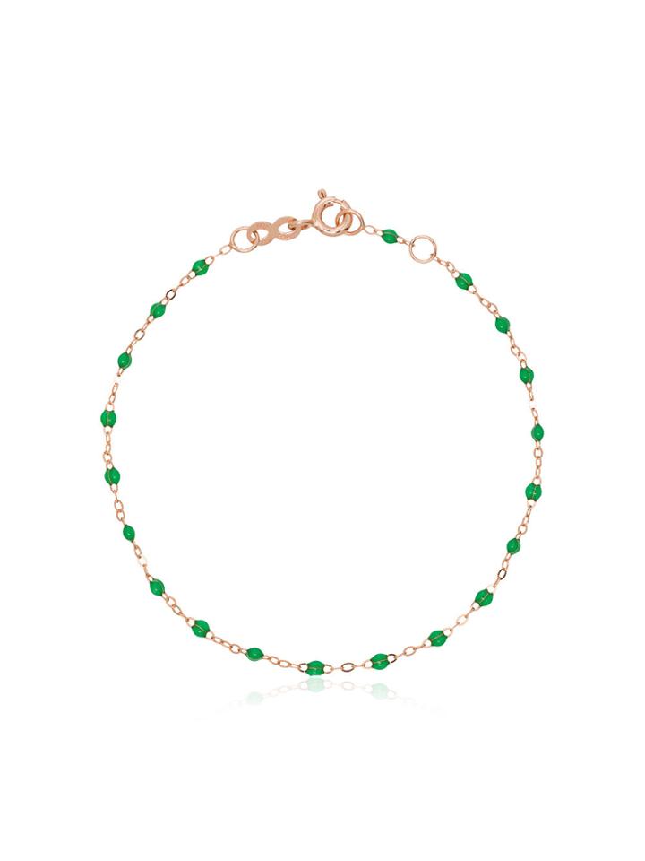 Gigi Clozeau 18k Rose Gold Green Beaded Bracelet