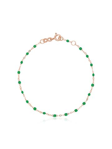 Gigi Clozeau 18k Rose Gold Green Beaded Bracelet