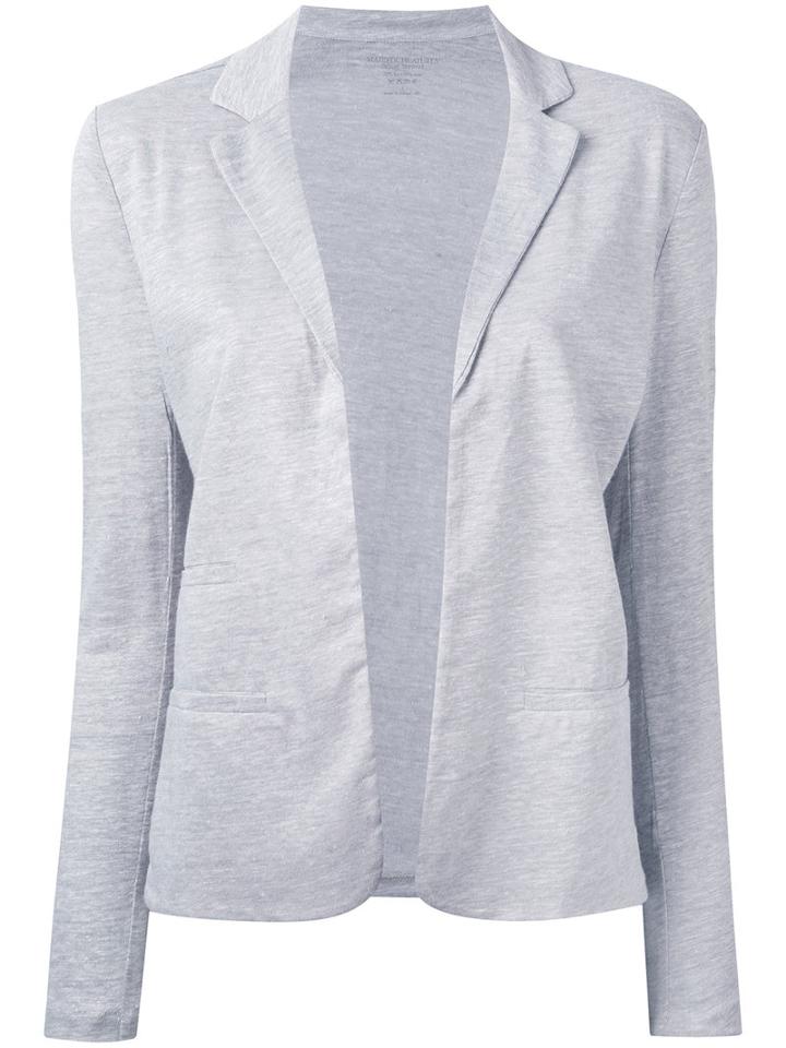Welt Pocket Blazer - Women - Linen/flax/silk - 4, Grey, Linen/flax/silk, Majestic Filatures