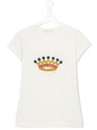 Monnalisa Crown Detail T-shirt - Nude & Neutrals