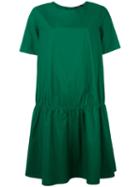 Odeeh Gathered T-shirt Dress, Women's, Size: 40, Green, Cotton