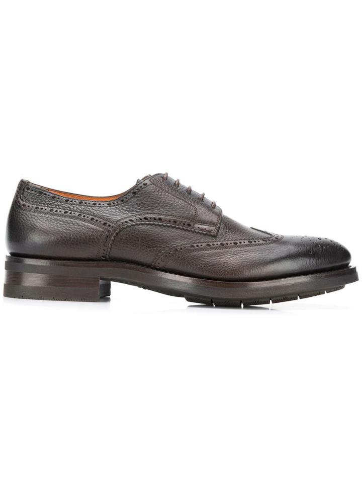 Santoni Chunky Sole Brogues - Brown