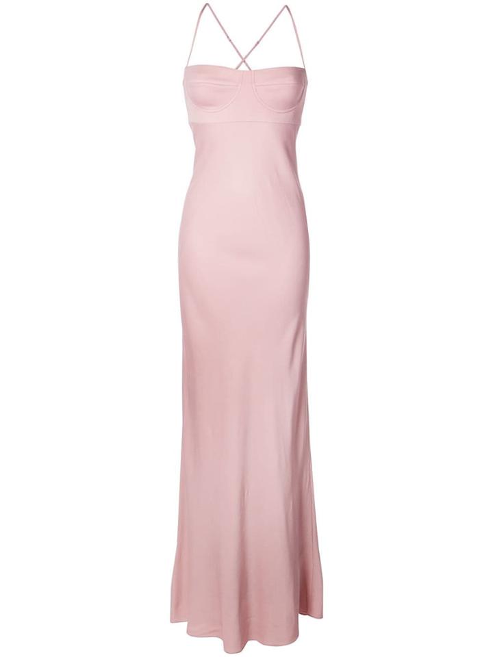 Michelle Mason Long Bustier Dress - Neutrals