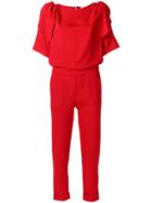 P.a.r.o.s.h. Ruffle Detail Crepe Jumpsuit - Red