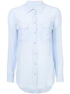Equipment - Pocket Detail Shirt - Women - Silk - Xs, Blue, Silk