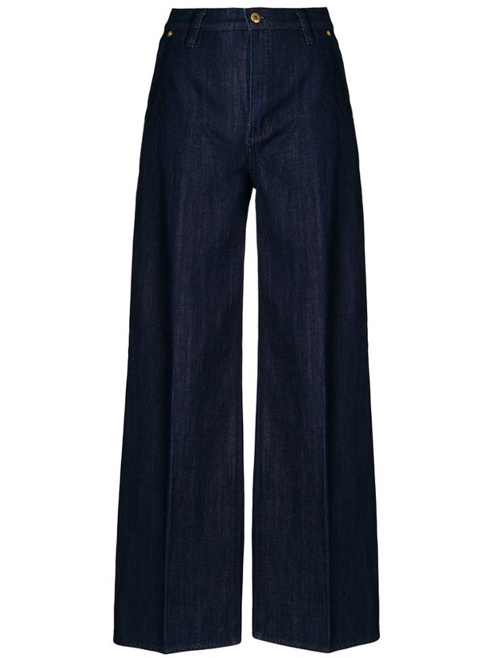 Tory Burch Wide Leg Rinse Wash Jeans - Blue