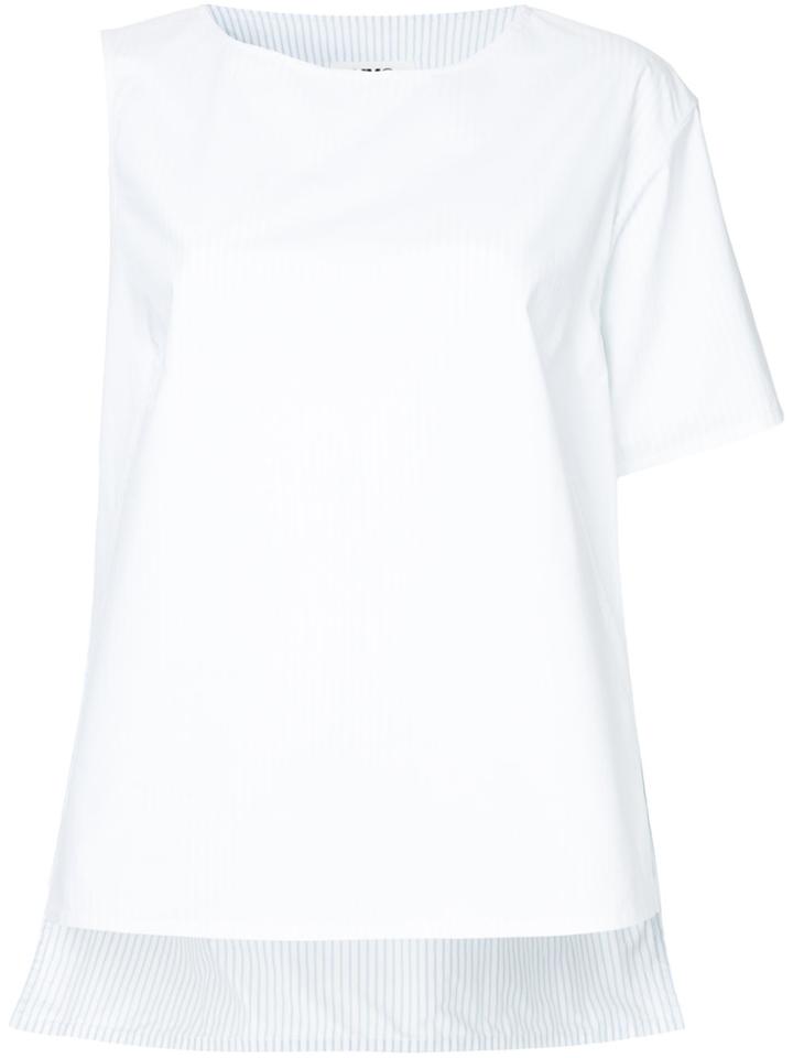 Mm6 Maison Margiela Contrast Sleeve Poplin Top - White