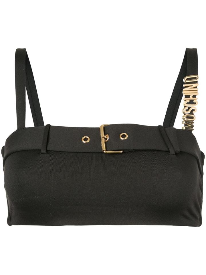 Moschino Buckle Bikini Top - Black
