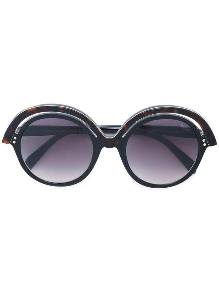 Emilio Pucci - Double Frame Sunglasses - Women - Acetate - One Size, Brown, Acetate