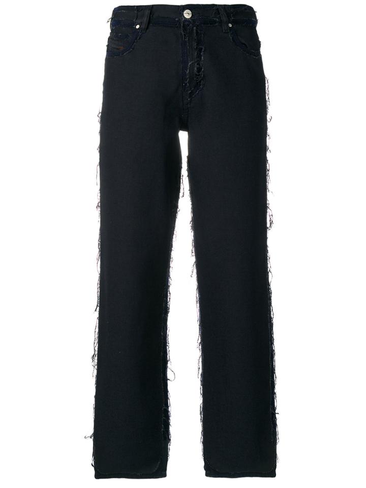 Diesel Frayed Raw Seam Jeans - Blue