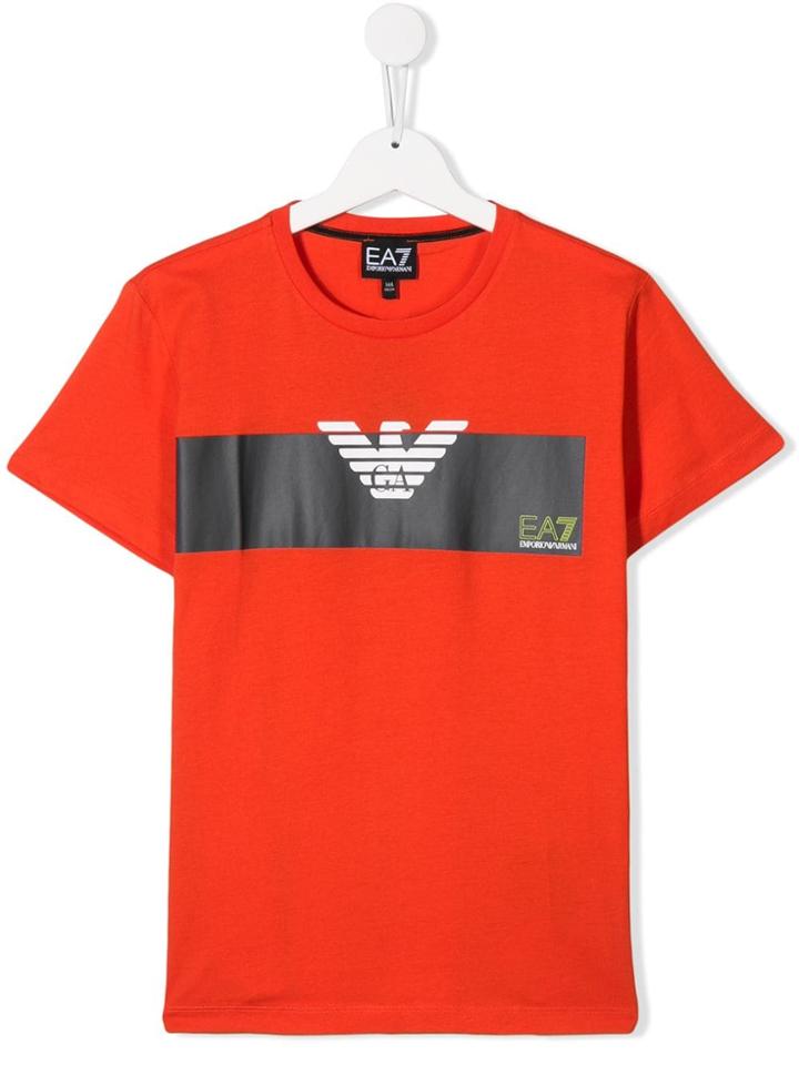 Emporio Armani Kids Printed Logo T-shirt - Orange