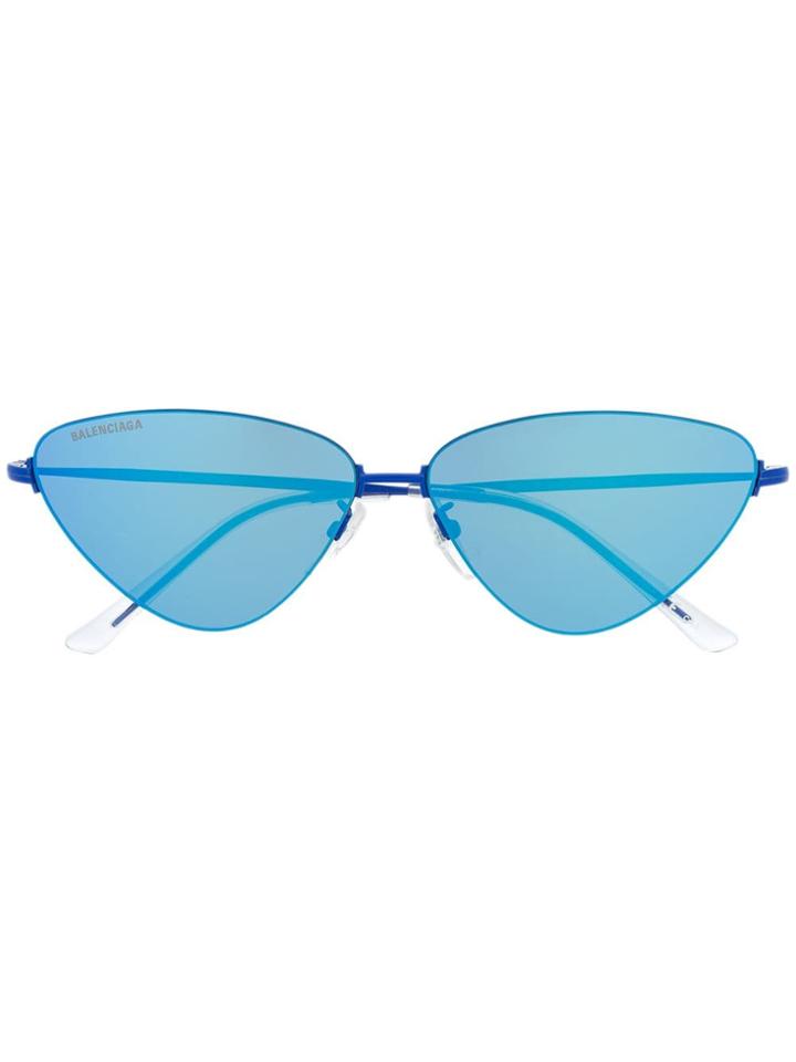 Balenciaga Eyewear Triangular Shaped Sunglasses - Blue