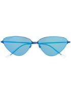 Balenciaga Eyewear Triangular Shaped Sunglasses - Blue
