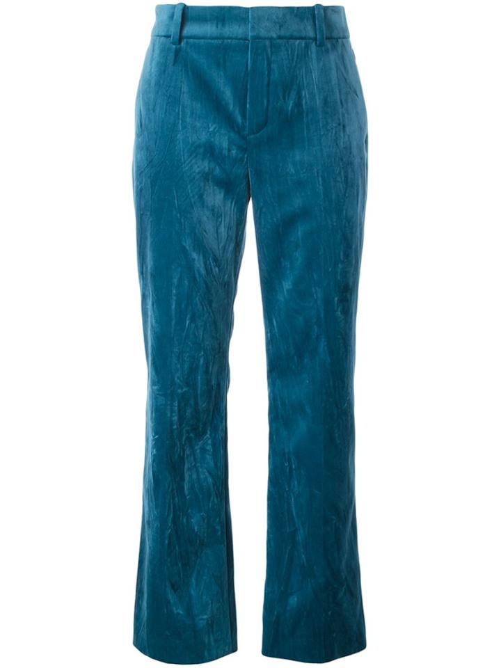 Lanvin Creased Straight Fit Trousers - Blue
