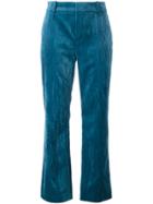 Lanvin Creased Straight Fit Trousers - Blue