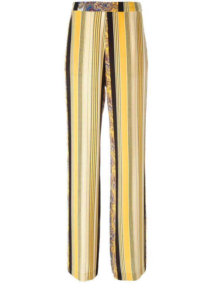 Etro Striped Palazzo Pants, Women's, Size: 44, Black, Silk