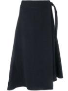 Jil Sander Navy Draped Skirt - Blue