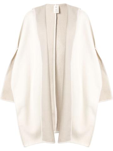 Seya. Hooded Knit Cape - White