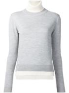 Adam Lippes Two-tone Turtleneck Jumper, Women's, Size: Small, Grey, Merino