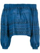 Vita Kin Embroidered Off-shoulder Blouse - Blue