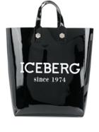 Iceberg Patent Tote Bag - Black