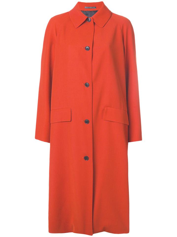 Paul Smith - Button Up Coat - Women - Cupro/viscose/wool - 42, Yellow/orange, Cupro/viscose/wool