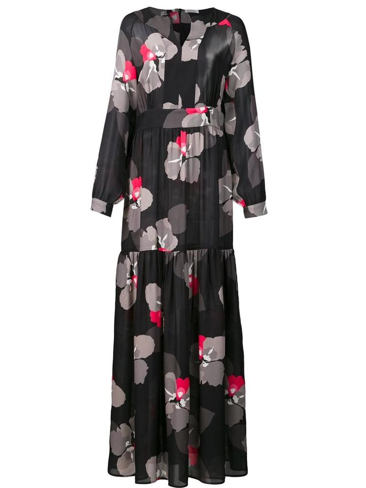 P.a.r.o.s.h. 'satoko' Maxi Dress, Women's, Size: 40, Black, Silk