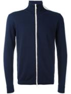Moncler - Bi-colour Zip Cardigan - Men - Cotton - L, Blue, Cotton