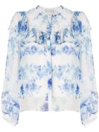 Ingie Paris Ruffled Floral Print Blouse - Blue