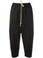 Rick Owens Drkshdw Drawstring Cropped Trousers, Women's, Size: Medium, Black, Cotton/polyamide