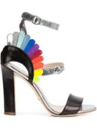 Paula Cademartori Ninfea Sandals, Women's, Size: 39, Grey, Leather/patent Leather/suede