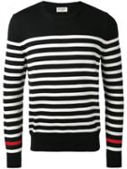 Saint Laurent - Striped Knitted Sweater - Men - Wool - M, Black, Wool