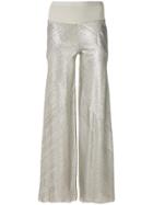 Rick Owens Lilies Metallic Effect Flared Trousers - Nude & Neutrals